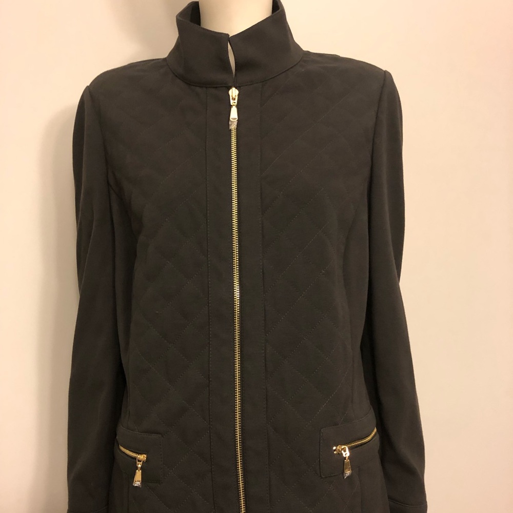 Women’s Carlisle Black Jacket Gold Zippers Size 10